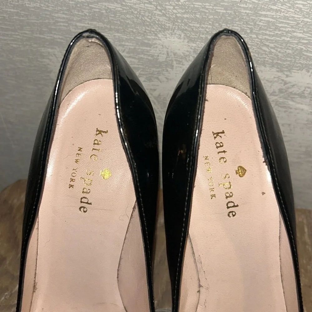 KATE SPADE • Black High Heels • Shiny • Size 5 & 5 1/2